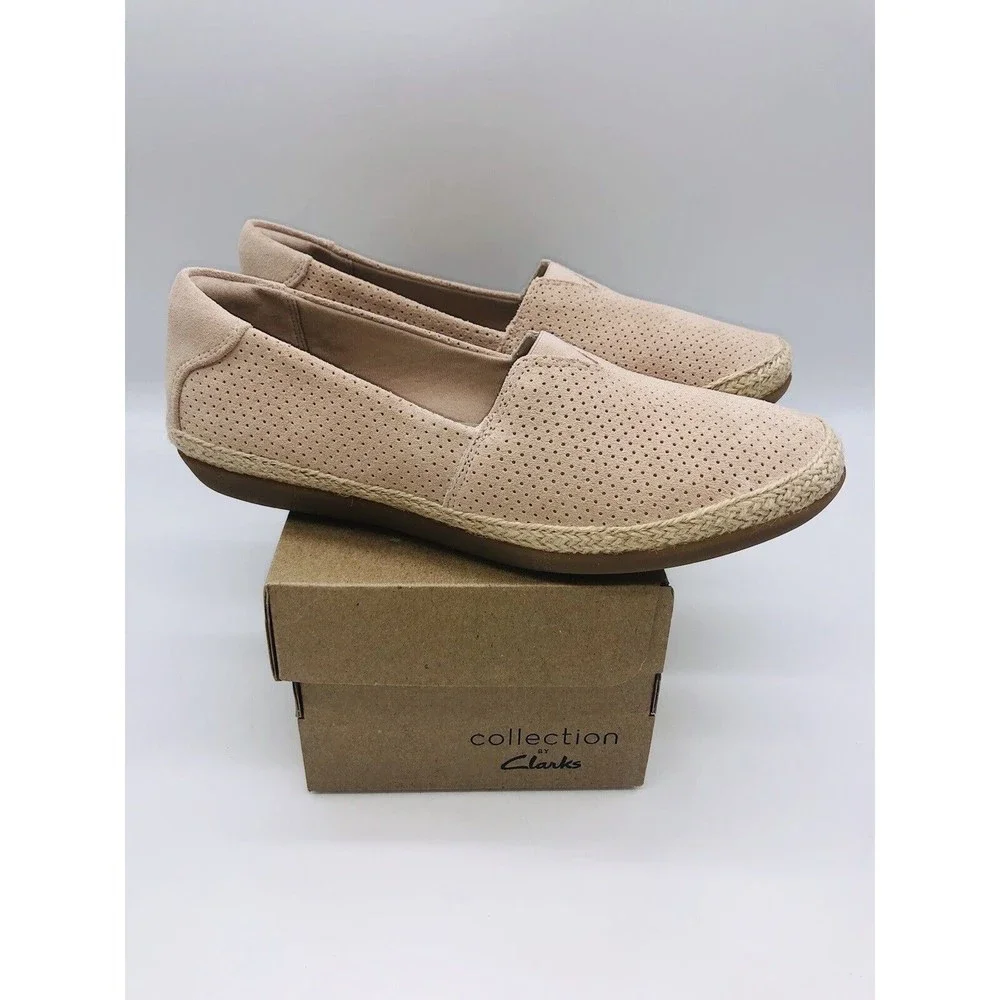 CLARKS Collection Women Danelly Sky Espadrille Slip-Ons Blush Suede, choose size - Picture 1 of 10